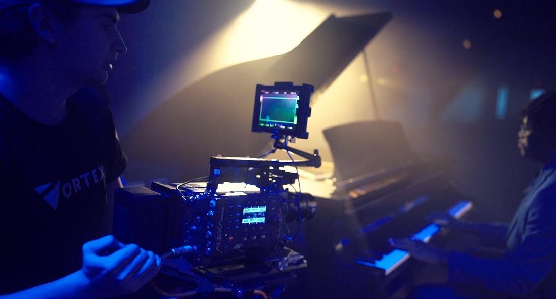 The camera at the piano on Let Go, Let God
