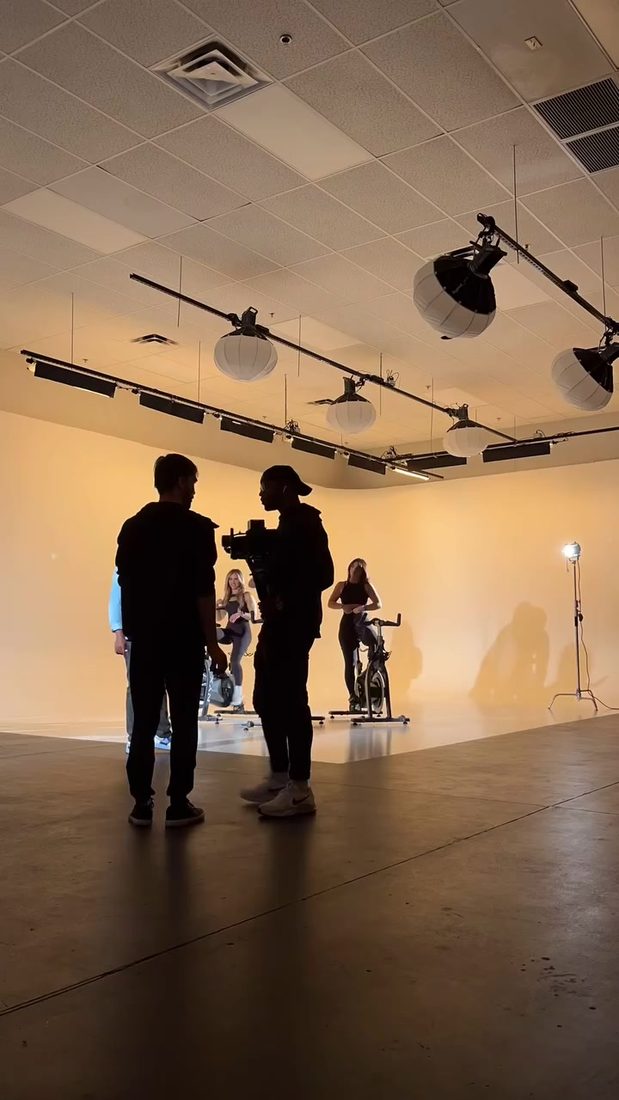 The room switched to blue between takes
